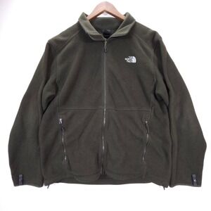 The North Face Fleece Jacket Mens M Olive Green Polartec Full Zip Outdoor